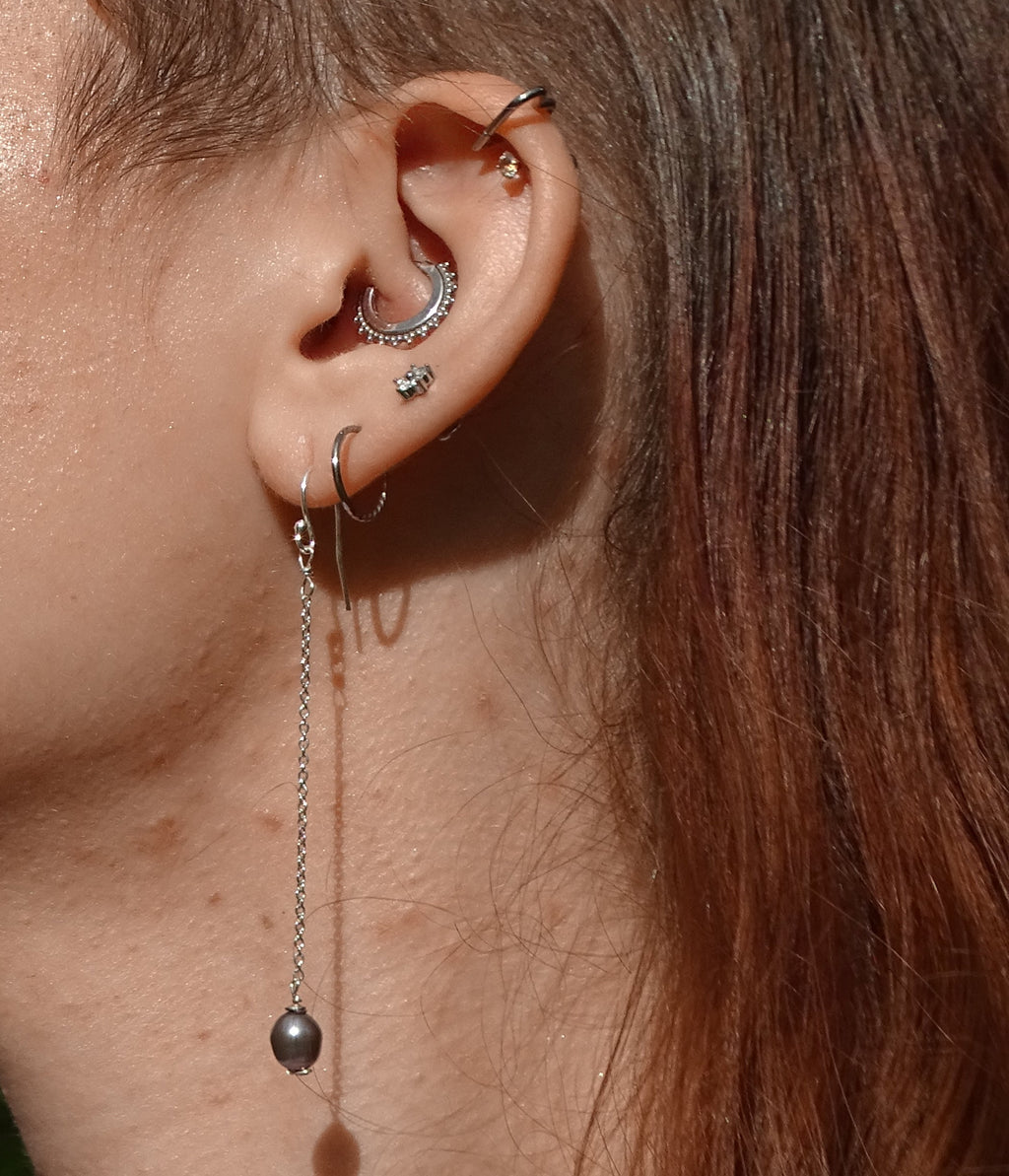 Pearl Earrings on Chain