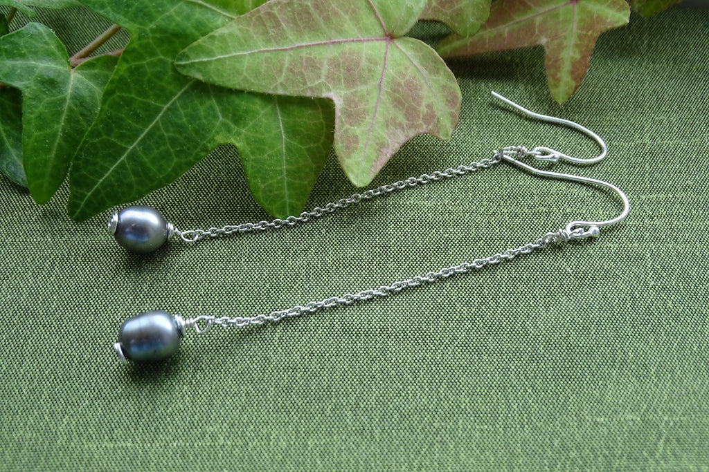 Pearl Earrings on Chain